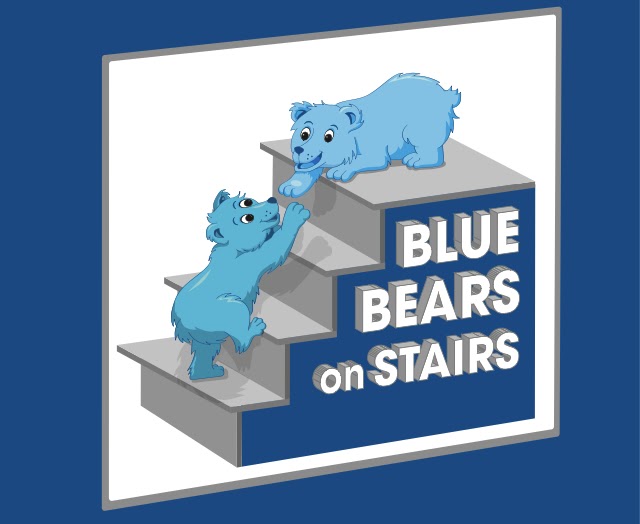 Blue Bears on Stairs Logo